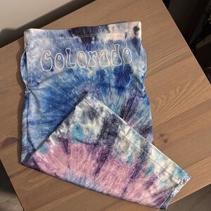 Buff Tye-Dye Neck Gaitor with 'Colorado' Print